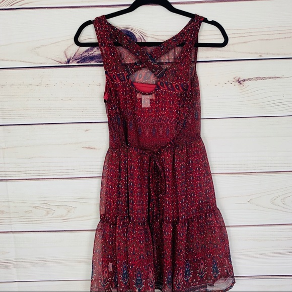 Band of gypsies rust boho dress tie back… - Picture 2 of 7